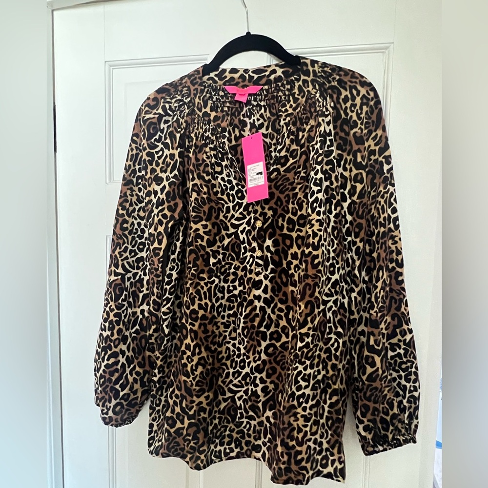 Lily Pulitzer Women’s small cheetah print blouse
